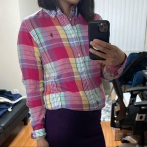 NWT Soft Polo Ralph Lauren Size Small Plaid Blouse